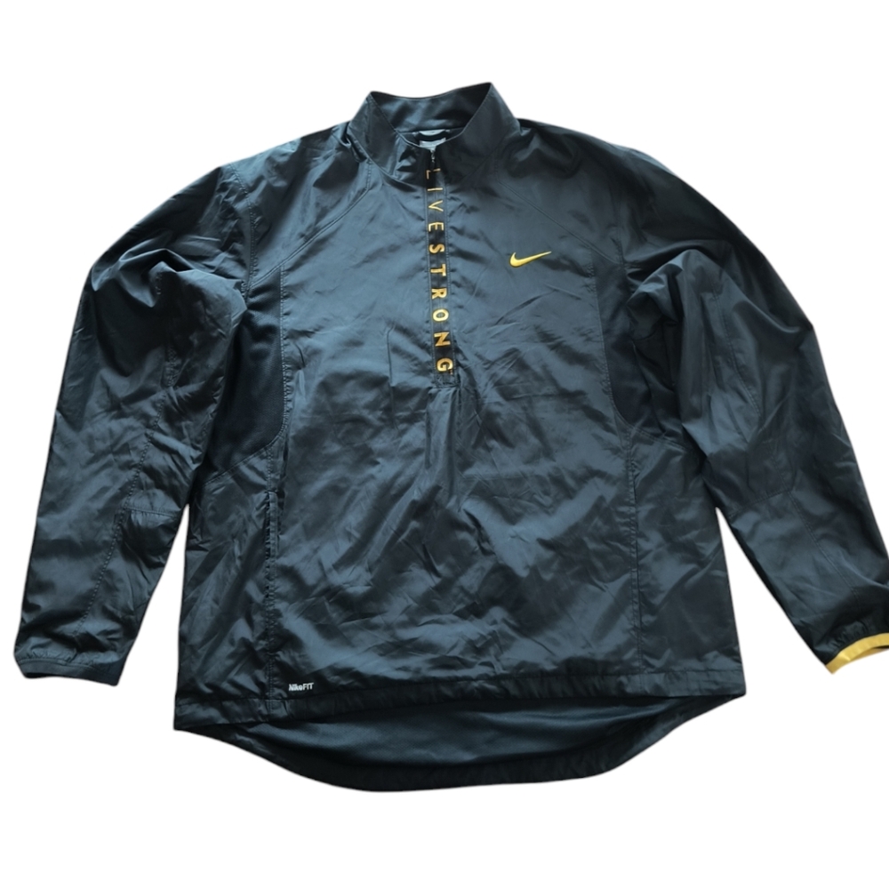 Vintage Nike Livestrong Jacket Men's Size L Black Long sleeve Wind break…
